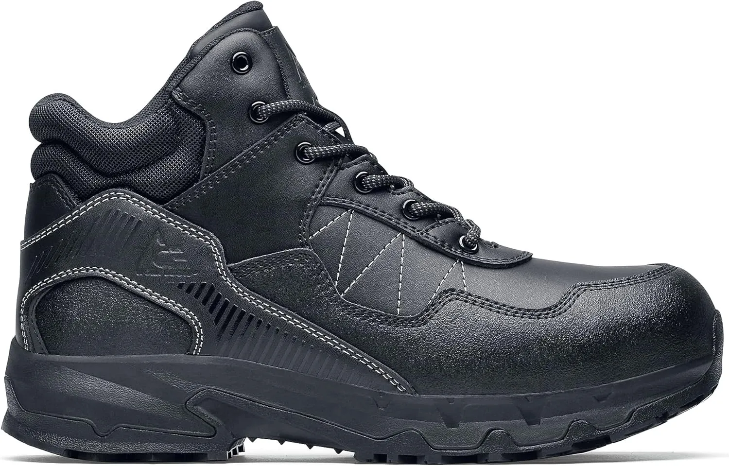 Shoes for Crews Piston Low and Mid, Men's, Women's, Unisex Soft Toe Slip Resistant Work Shoes, Water Resistant, Black