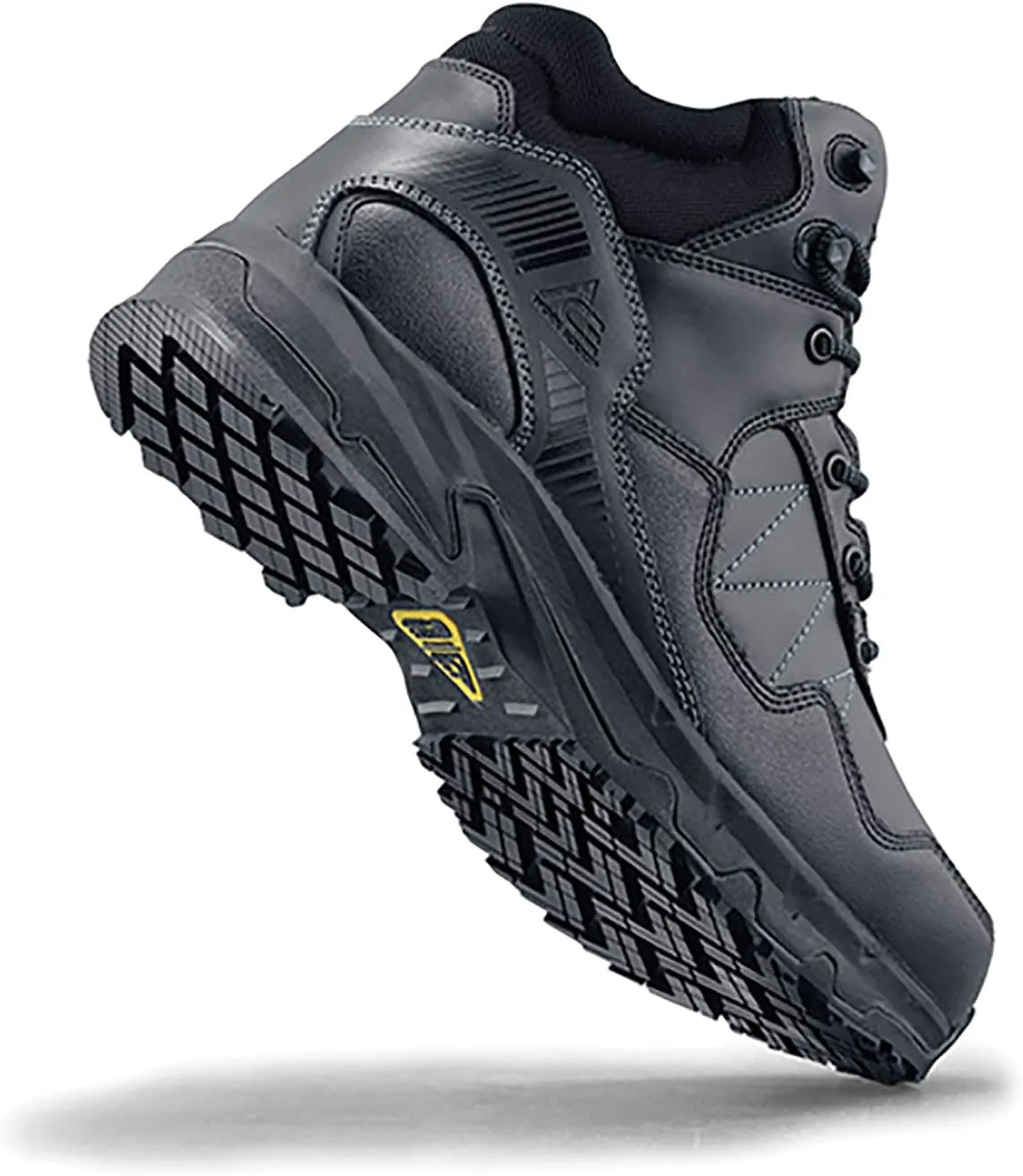 Shoes for Crews Piston Low and Mid, Men's, Women's, Unisex Soft Toe Slip Resistant Work Shoes, Water Resistant, Black