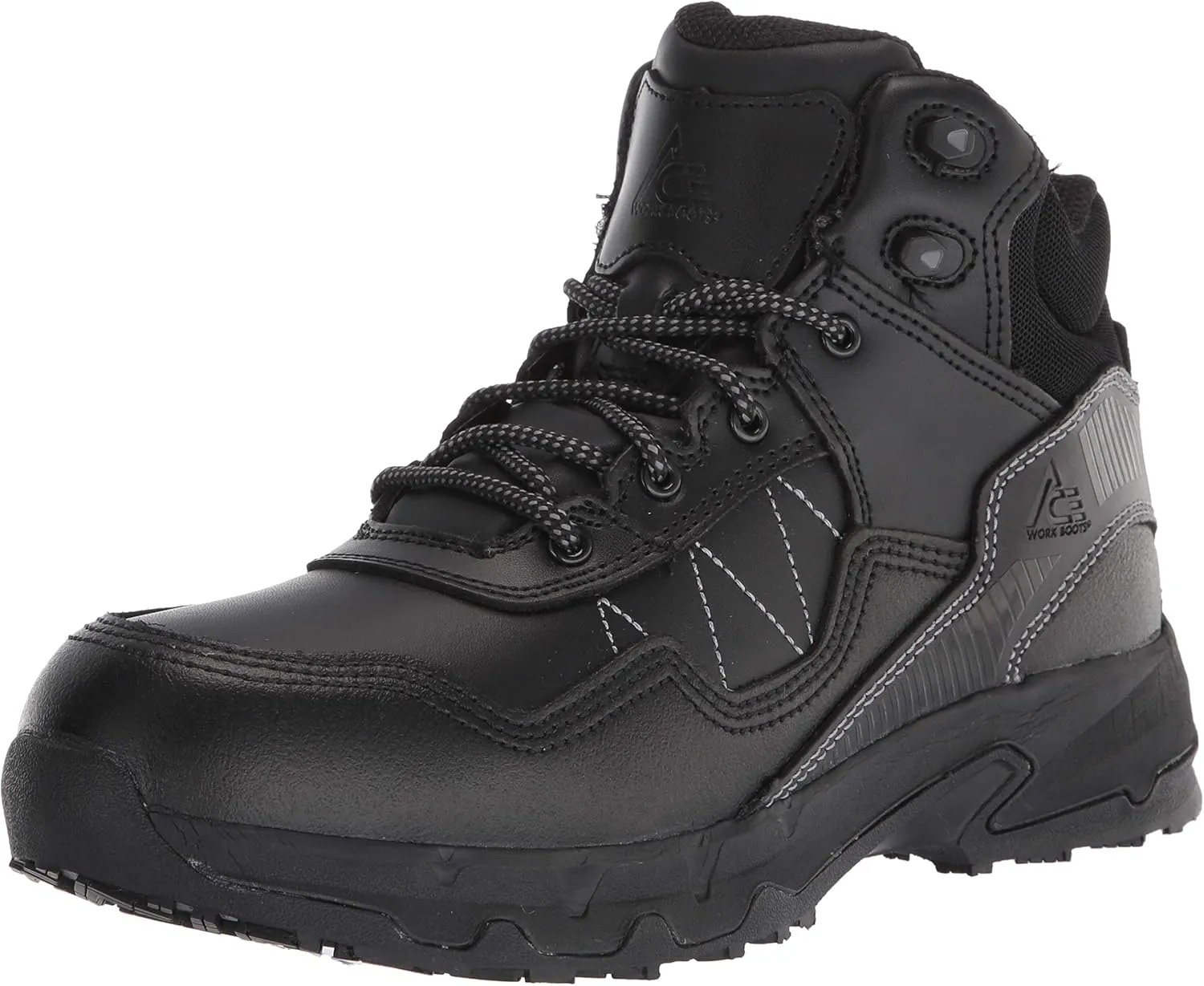 Shoes for Crews Piston Low and Mid, Men's, Women's, Unisex Soft Toe Slip Resistant Work Shoes, Water Resistant, Black