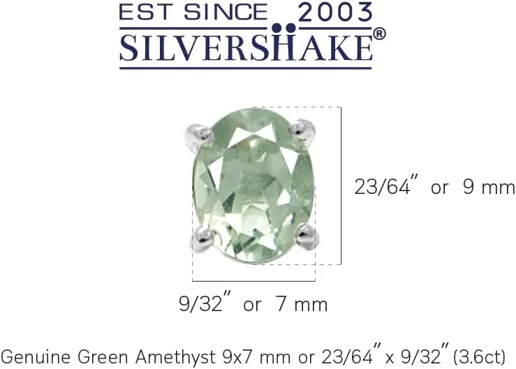 Silvershake 9X7mm Oval Shape Birthstone Gemstones White Gold Plated or Yellow Gold Plated 925 Sterling Silver Stud Business Attire Earrings Jewelry for Women