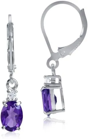 Silvershake White Gold Plated 925 Sterling Silver Leverback Earrings
