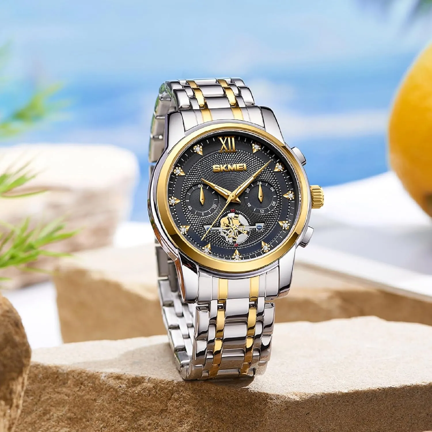 SKMEI Men's Luxury Analog Quartz Watches Waterproof Business Casual Mens Watches with Luminous Hands