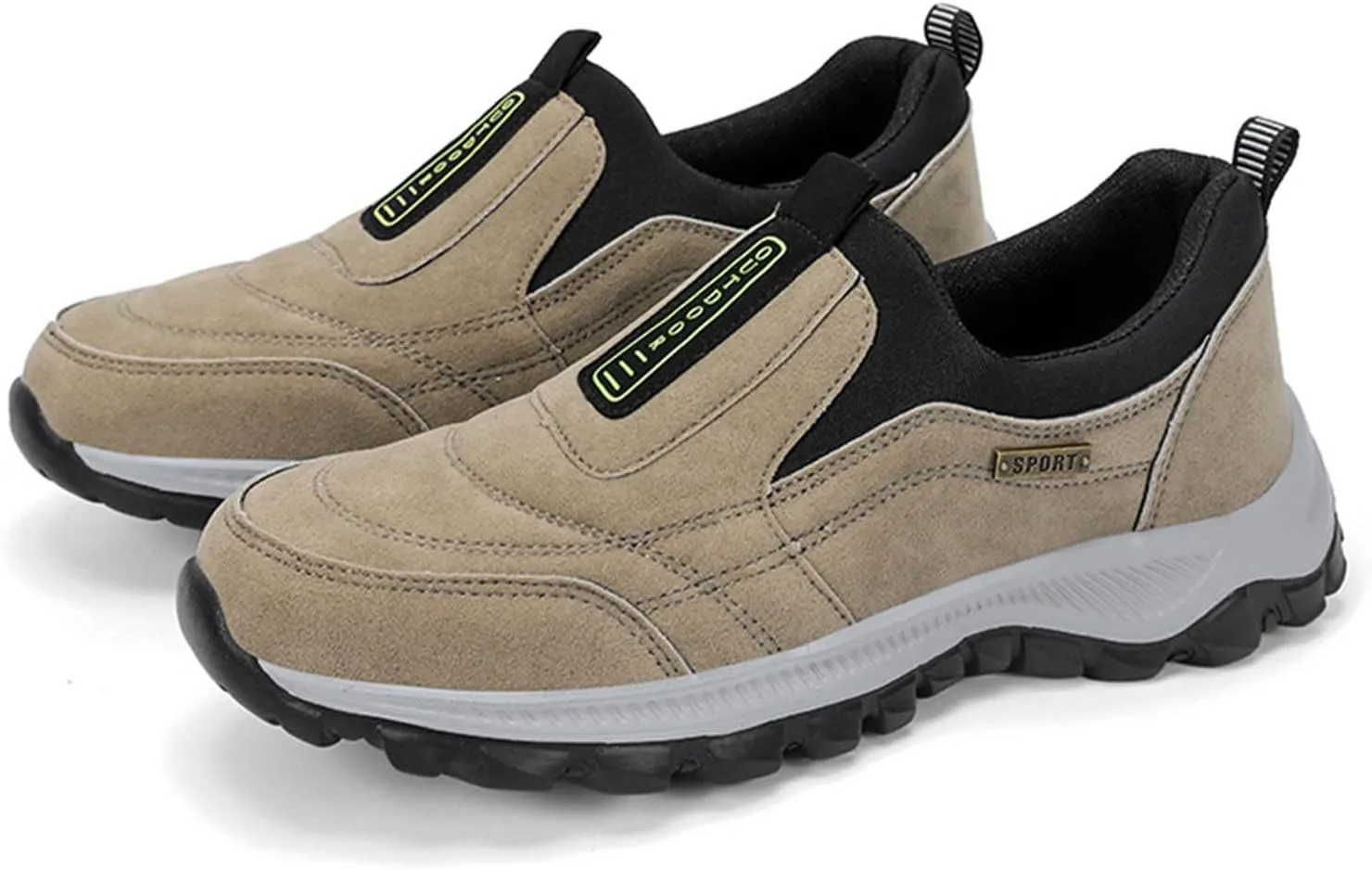 Slip on Hiking Shoes For Men Lightweight Non Slip Sneakers Walking Loafers with Arch Support Comfortable Work Shoes