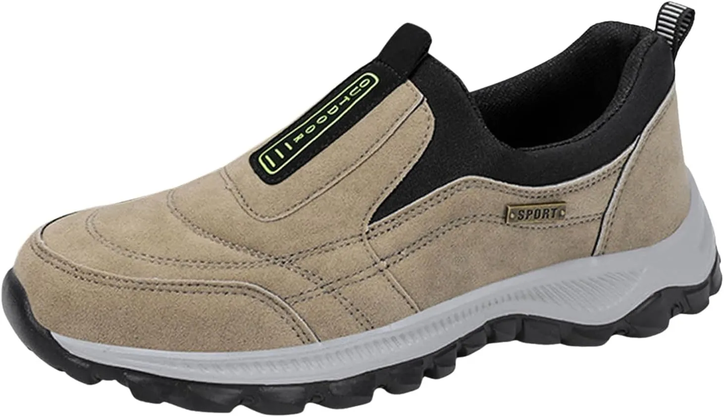 Slip on Hiking Shoes For Men Lightweight Non Slip Sneakers Walking Loafers with Arch Support Comfortable Work Shoes