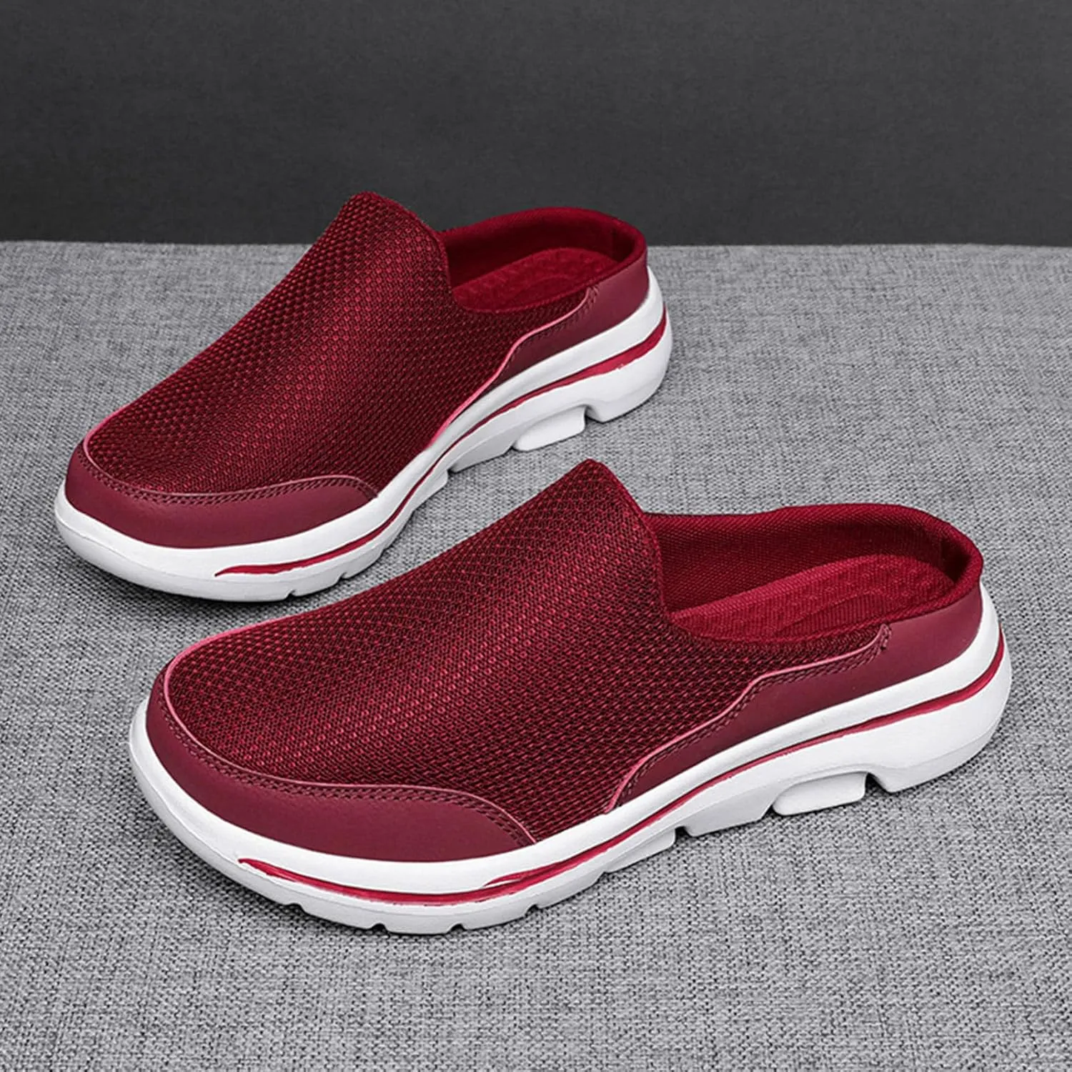 Slip On Mules for Women Comfortable Open Back Closed Toe Slippers Summer Breathable Lightweight Slides Clogs Shoes