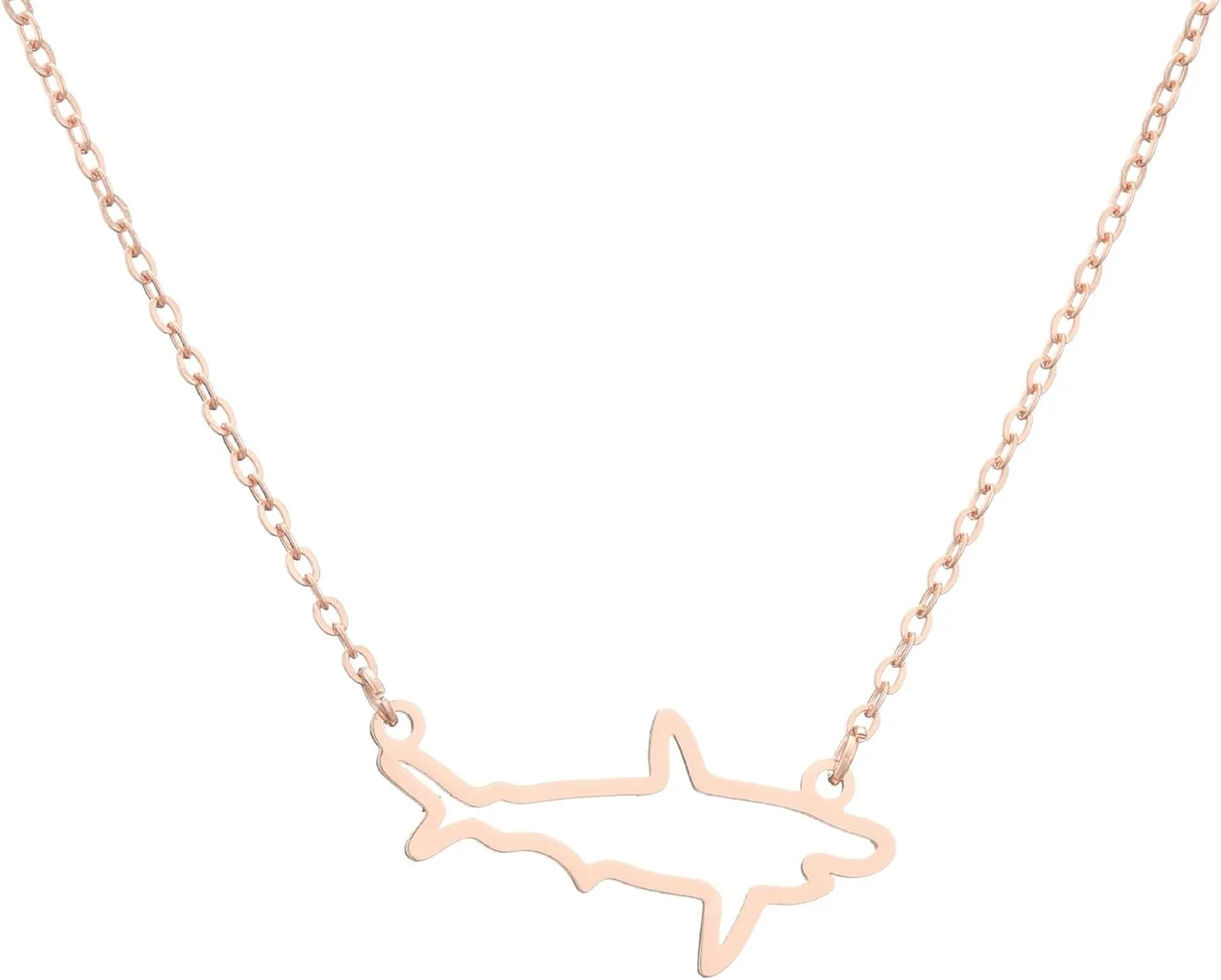 Stainless Steel Shark Pendant Necklace Mini Shark Animal Stud Earrings Minimalist Sea Shark Jewelry Gift for Women Teens