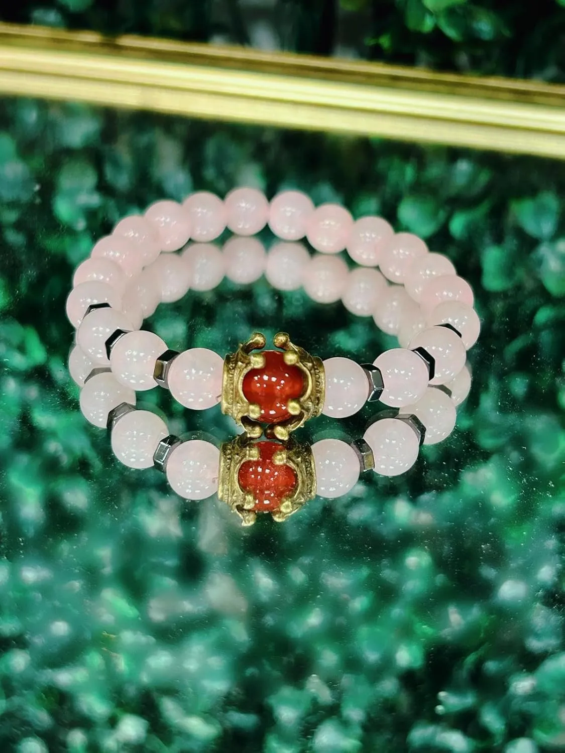 Stardust Gemstones Rose Quartz Healing Crystal Jewelry, Natural Rose Quartz Jewelry Set for Women, Attract Love& Joy, Anti Anxiety Stress Relief Including Gift Box