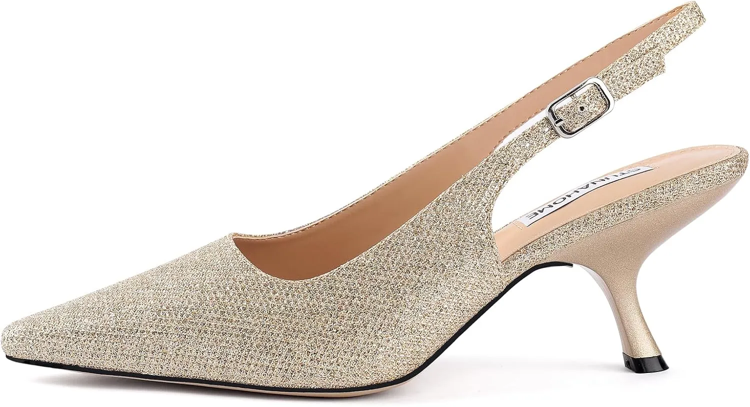 STUNAHOME Slingback Heels for Women Closed Pointed Toe Kitten Pumps Fashion Low Heel Wedding Casual Dress Shoes, Nude