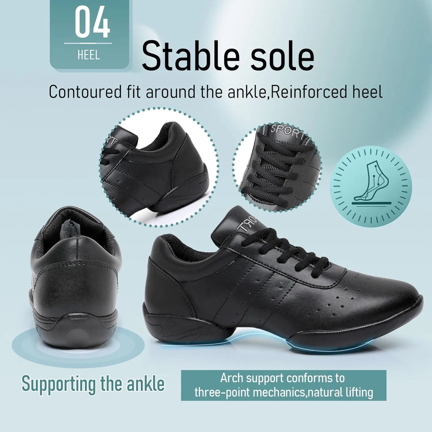 SWDZM Ballroom Salsa Practice Dance Sneakers Cheer Shoes for Women Cheerleading Athletic Dance Shoes