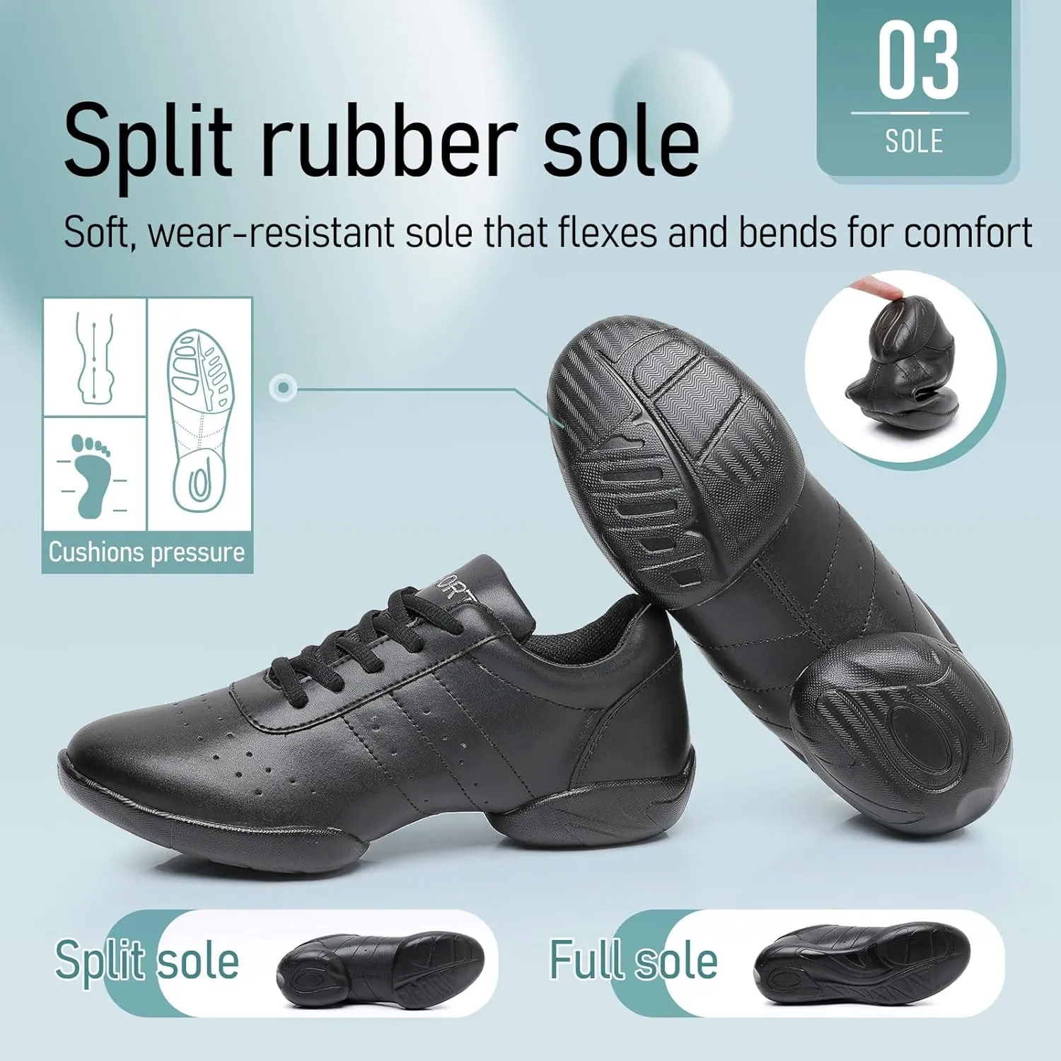 SWDZM Ballroom Salsa Practice Dance Sneakers Cheer Shoes for Women Cheerleading Athletic Dance Shoes