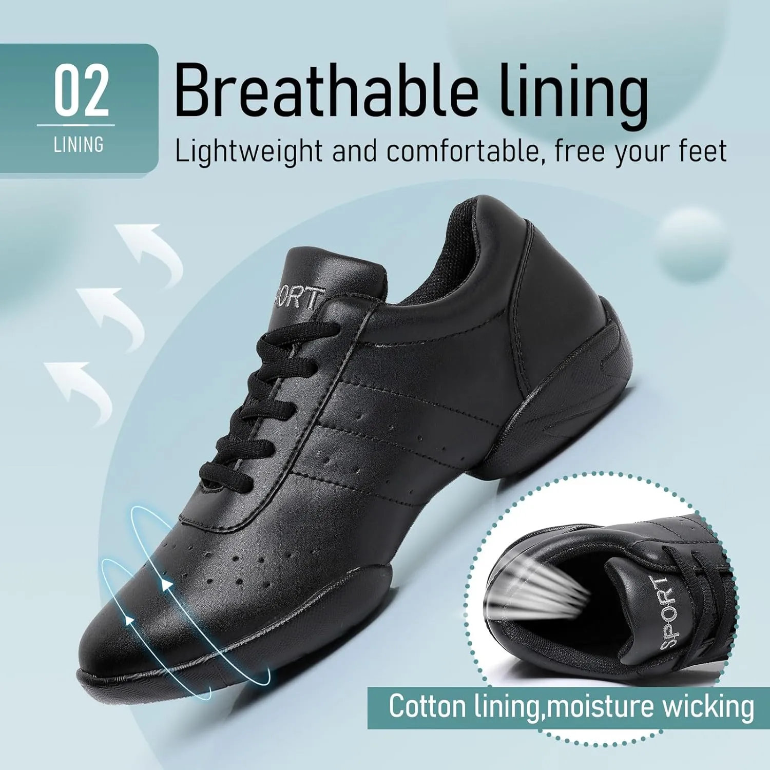 SWDZM Ballroom Salsa Practice Dance Sneakers Cheer Shoes for Women Cheerleading Athletic Dance Shoes
