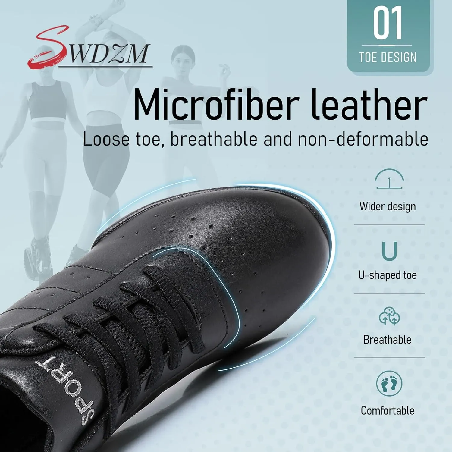 SWDZM Ballroom Salsa Practice Dance Sneakers Cheer Shoes for Women Cheerleading Athletic Dance Shoes