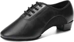 SWDZM Men&Women Ballroom Dance Shoes Low Heel Lace up Latin Salsa Practice Dancing Shoes