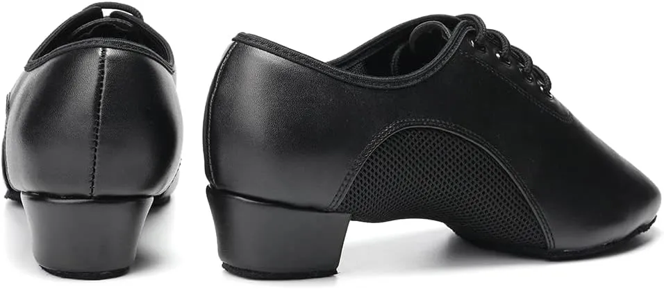 SWDZM Men&Women Ballroom Dance Shoes Low Heel Lace up Latin Salsa Practice Dancing Shoes