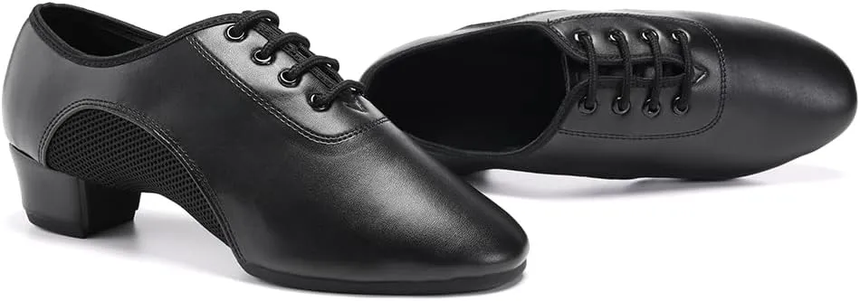 SWDZM Men&Women Ballroom Dance Shoes Low Heel Lace up Latin Salsa Practice Dancing Shoes