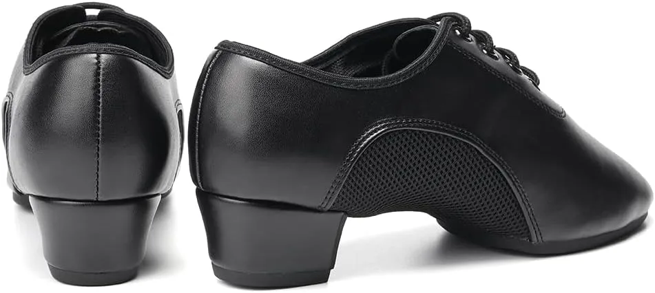 SWDZM Men&Women Ballroom Dance Shoes Low Heel Lace up Latin Salsa Practice Dancing Shoes