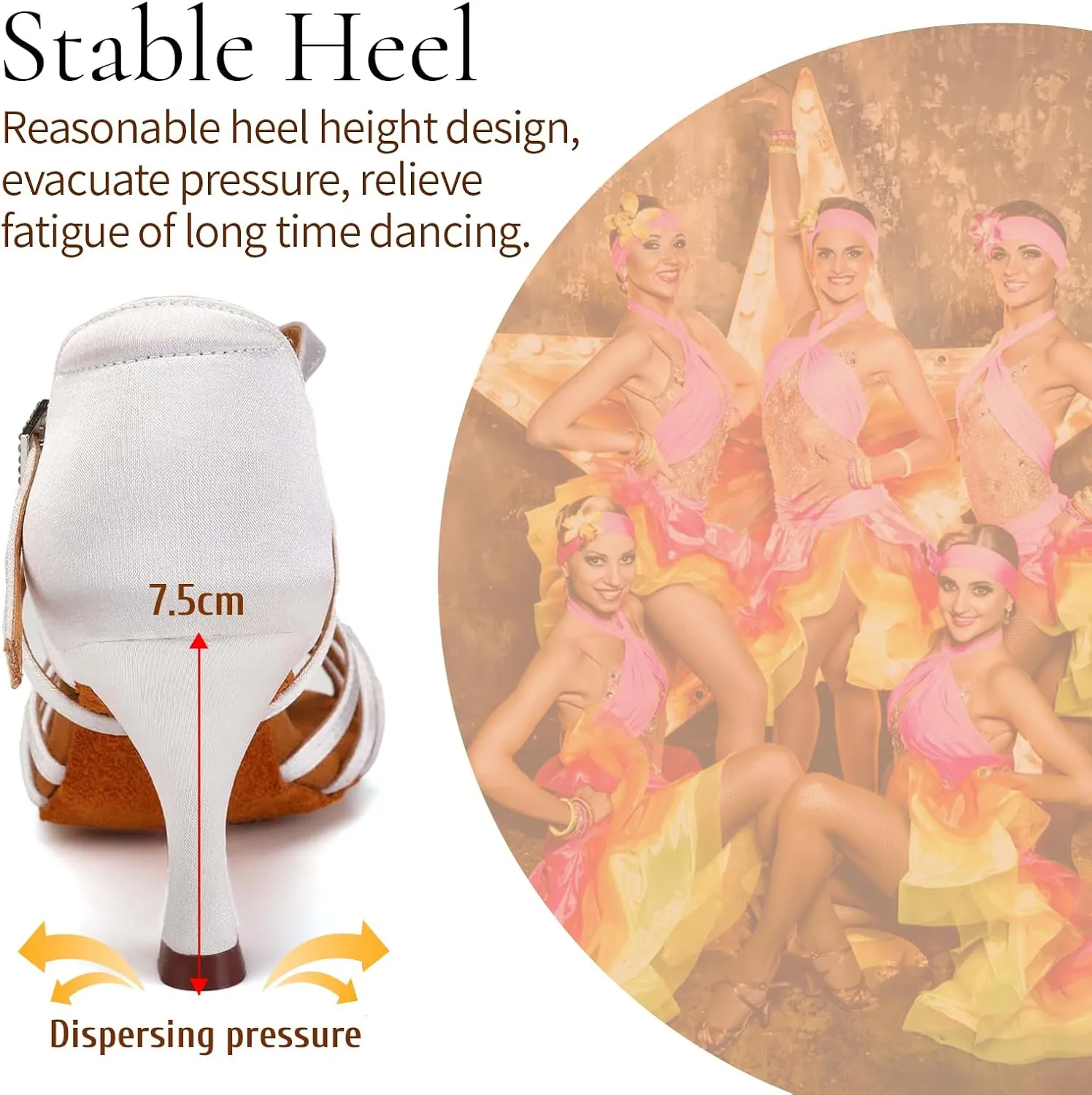 SWDZM Womens Latin Dance Shoes Satin Professional Ballroom Salsa Bachata Performance Practice Dancing Shoes