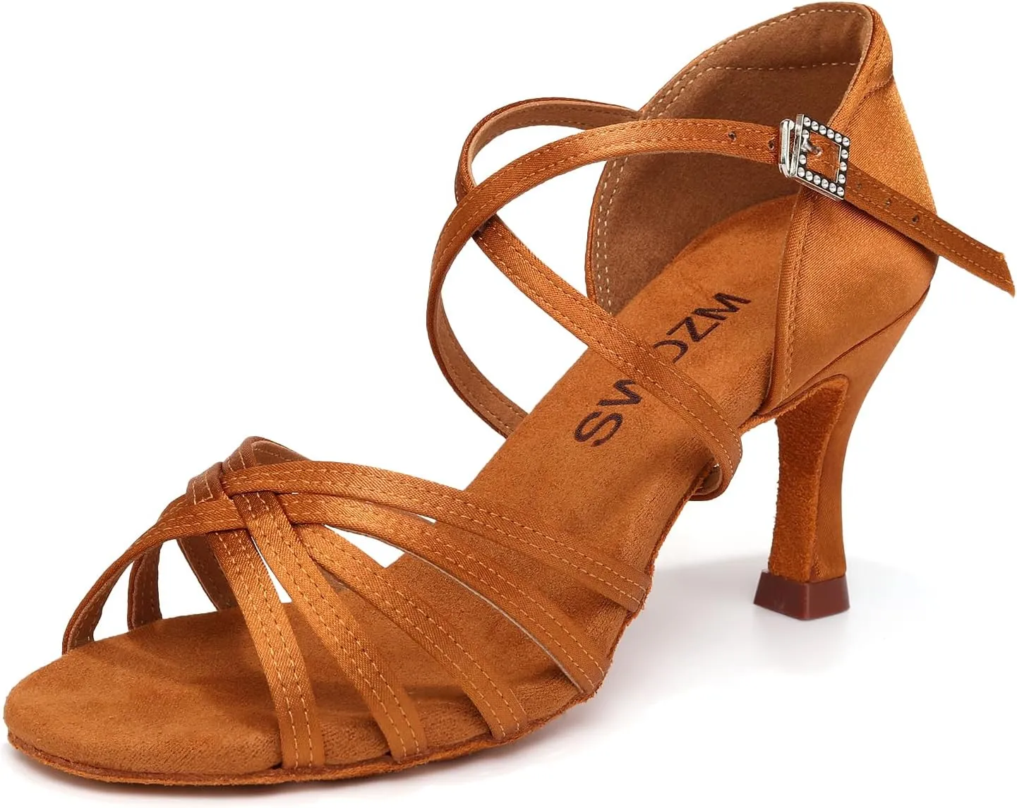 SWDZM Women's Satin Latin Dance Shoes Ballroom Salsa Waltz Performance Practice Dancing Shoes
