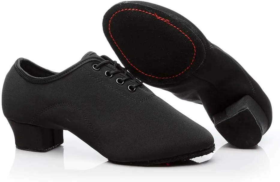 TINRYMX Women Latin Dance Practice Shoes Lace up with Closed Toe Modern Jazz Teaching Oxford Dance Shoes Low Heel,WZSP-NJB