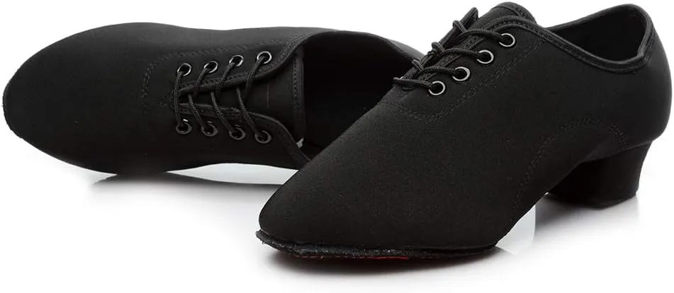 TINRYMX Women Latin Dance Practice Shoes Lace up with Closed Toe Modern Jazz Teaching Oxford Dance Shoes Low Heel,WZSP-NJB