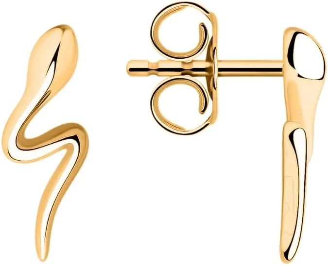 Tiny 14K Gold Plated Sterling Silver Stud Earrings for Women - Minimalist Heart, Ball, butterfly, crown, pow, snake Stud Earrings.