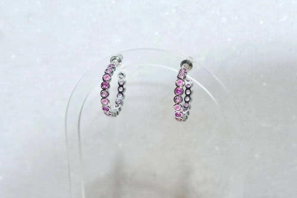 Tri Colored Hoop Earrings, Gold Hoop Earrings, October Birthstone Earrings, Silver Hoop Earrings, Minimalist Earrings, Gift for Her