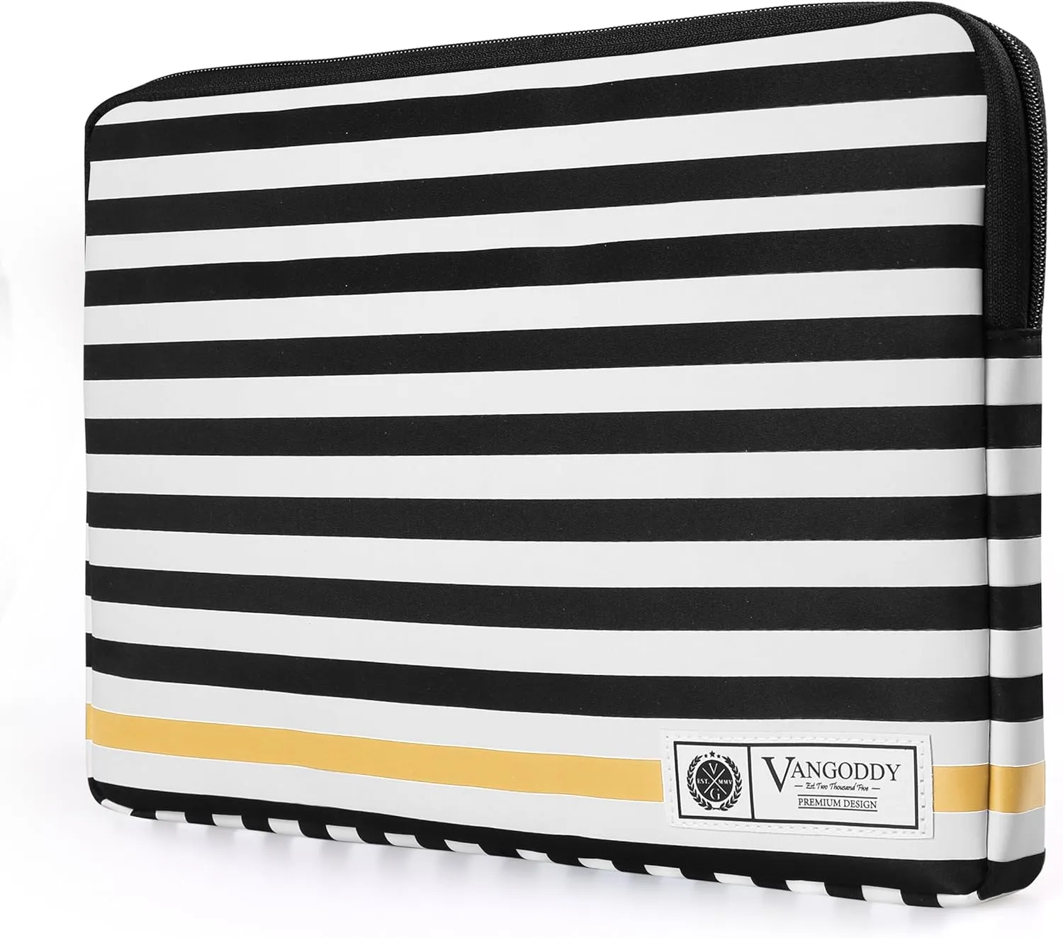 Vangoddy ABEL 11.6 inch Laptop Tablet Sleeve Black White Accent Stripe Pattern D