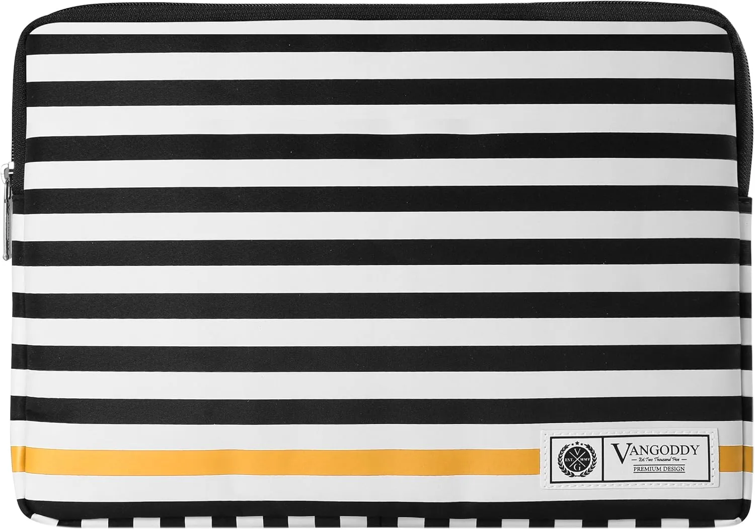 Vangoddy ABEL 11.6 inch Laptop Tablet Sleeve Black White Accent Stripe Pattern D