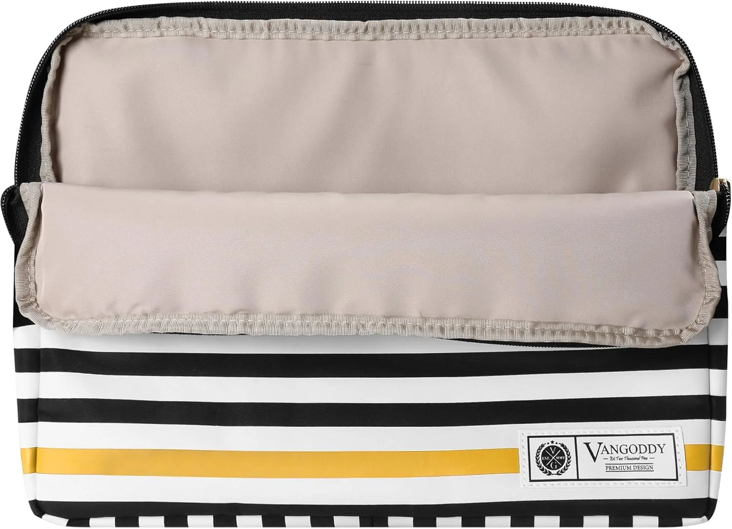 Vangoddy ABEL 11.6 inch Laptop Tablet Sleeve Black White Accent Stripe Pattern D