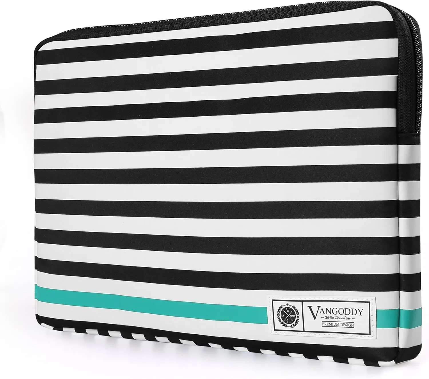 Vangoddy Hogan 11.6 inch Laptop Tablet Sleeve Black White Accent Stripe Pattern