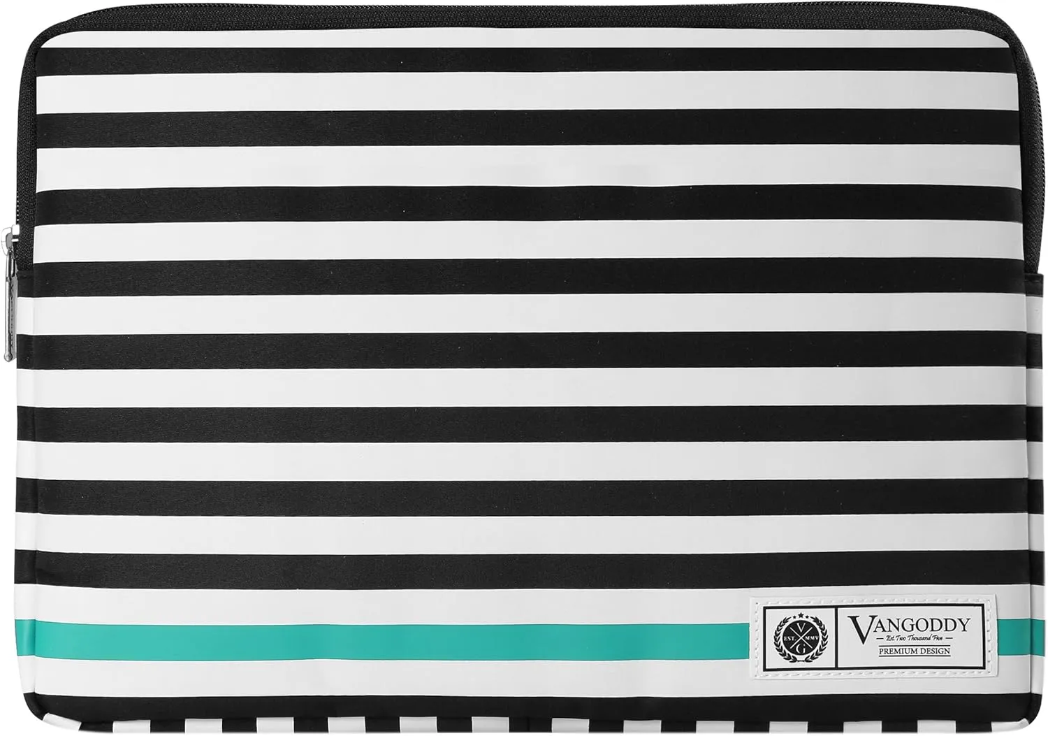 Vangoddy Hogan 11.6 inch Laptop Tablet Sleeve Black White Accent Stripe Pattern