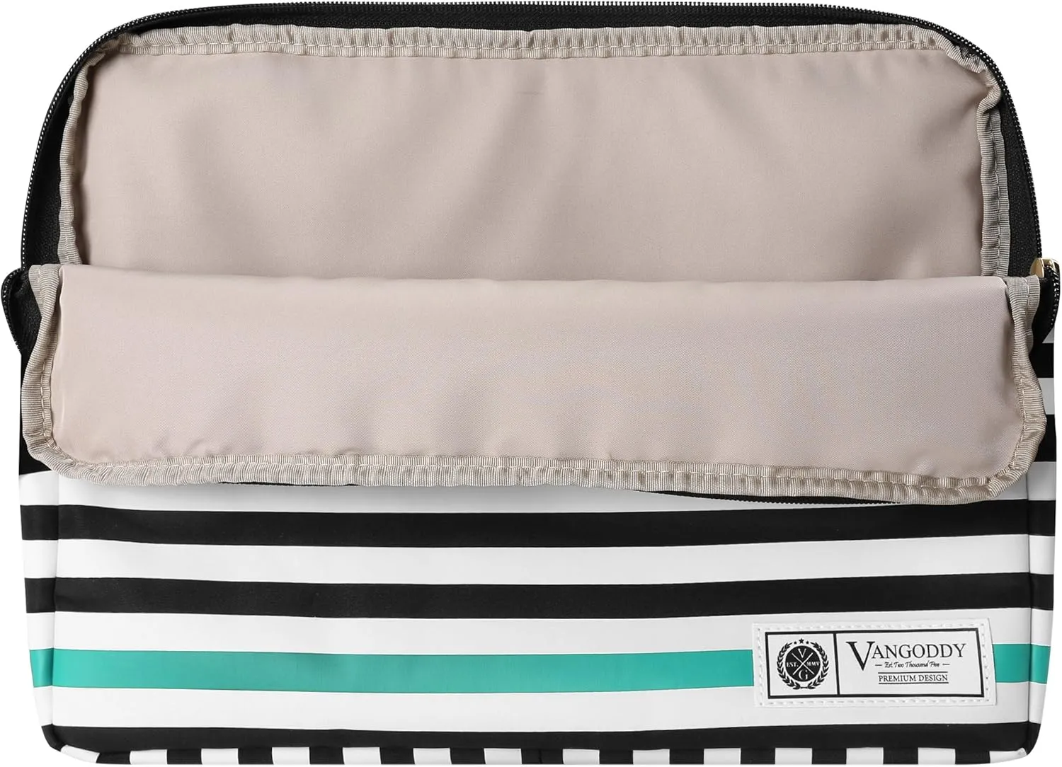 Vangoddy Hogan 11.6 inch Laptop Tablet Sleeve Black White Accent Stripe Pattern
