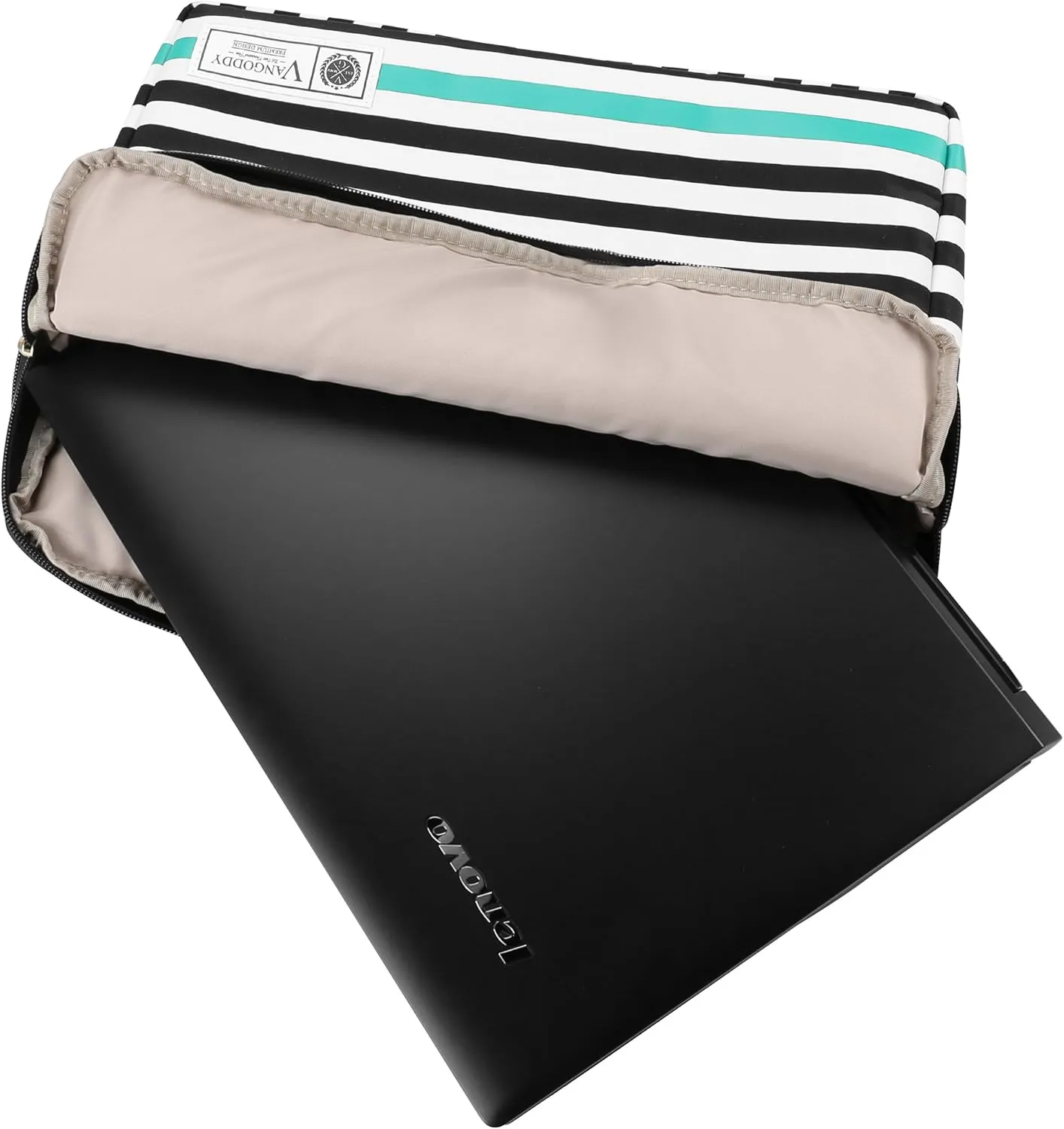 Vangoddy Hogan 11.6 inch Laptop Tablet Sleeve Black White Accent Stripe Pattern