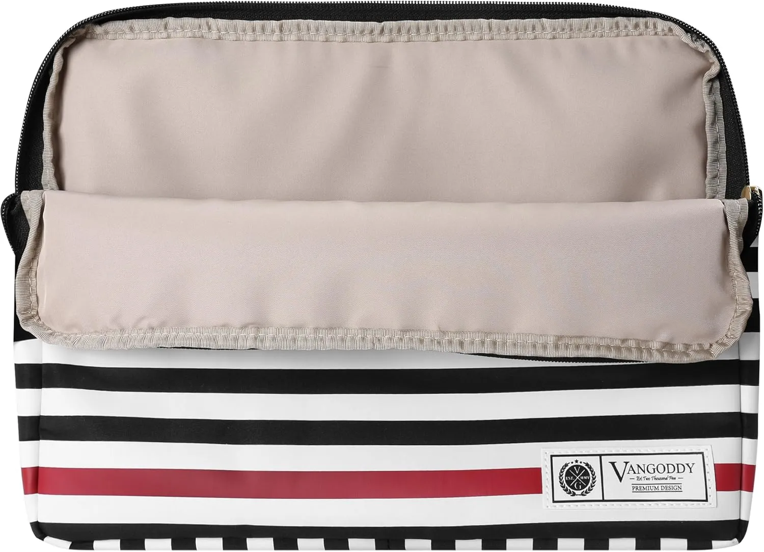 Vangoddy Luxe Collection 11.6 inch Laptop Tablet Sleeve Black White Accent Strip