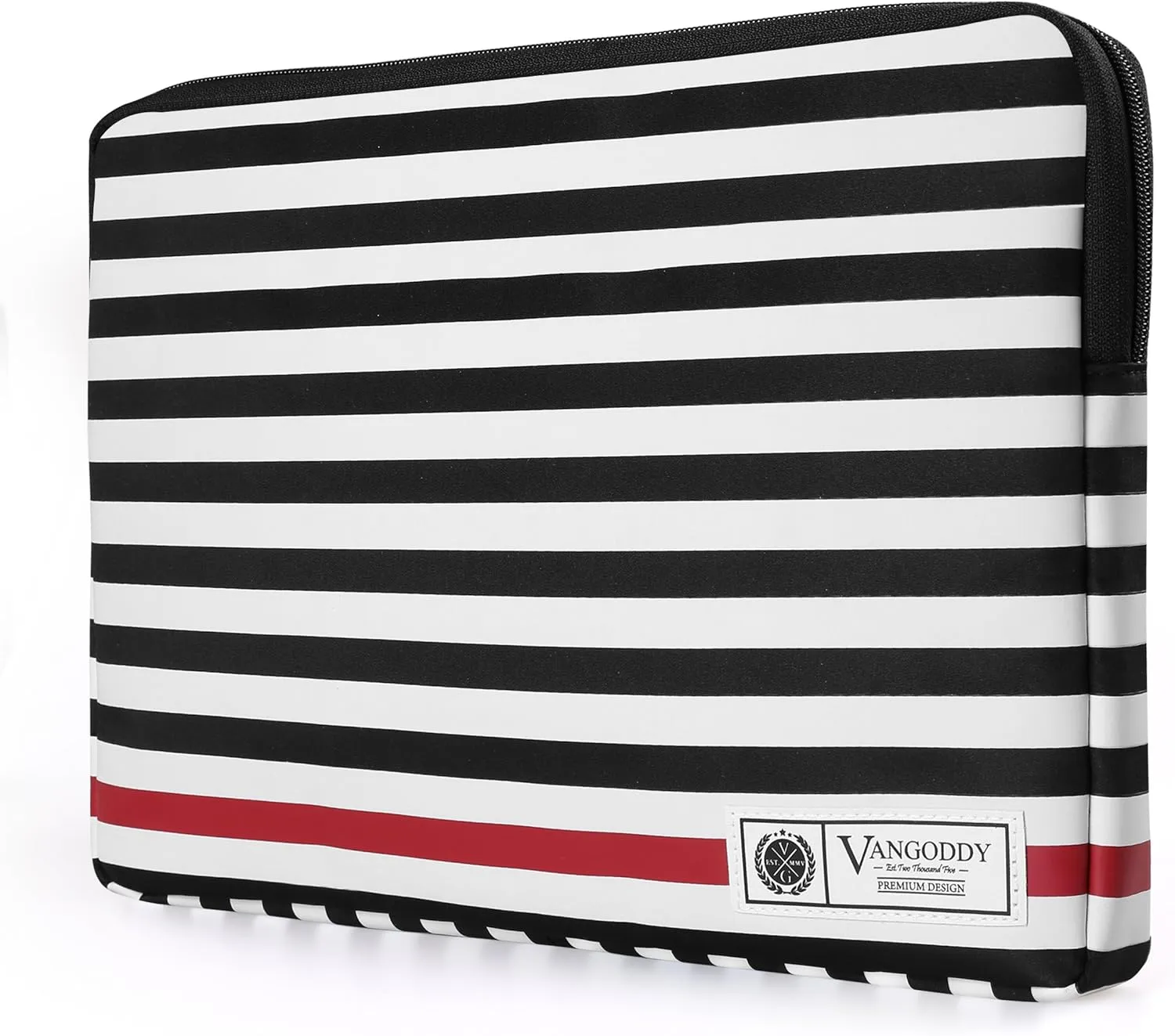Vangoddy Luxe Collection 11.6 inch Laptop Tablet Sleeve Black White Accent Strip
