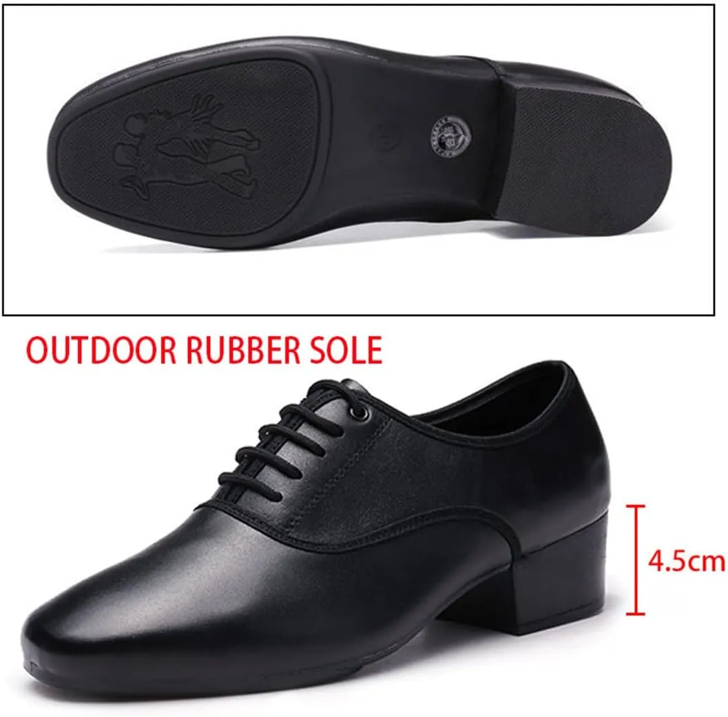 VEACAM Mens Ballroom Damce Shoes, Breathable Latin Tango Morden Character Shoes Leather Swing Dance Shoes
