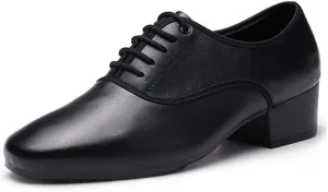 VEACAM Mens Ballroom Damce Shoes, Breathable Latin Tango Morden Character Shoes Leather Swing Dance Shoes