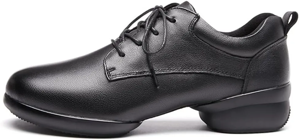 VEACAM Men's Dance Shoes, Leather Ballroom Tango Salsa Shoe Breathable Lace-Up Latin Dancing Walking Party Shoes for Men