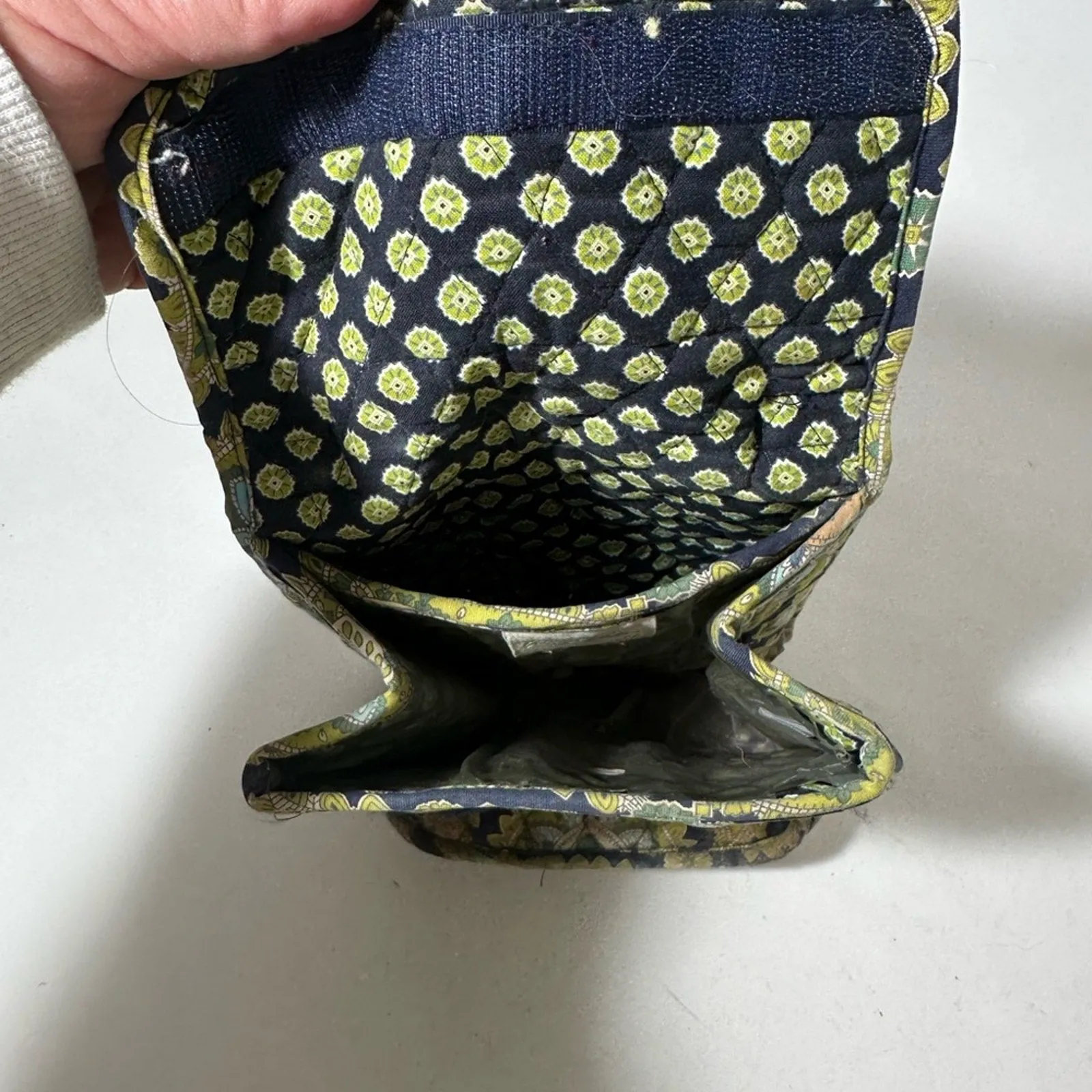 Vera Bradley Green and Black Crossbody Bag Quilted Design