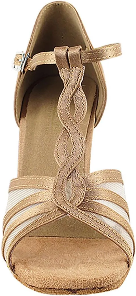 Very Fine Dance Shoes - Ladies Latin, Rhythm, Salsa, Waltz, Wedding Dance Shoes - 1692-2.5-inch Heel and Foldable Brush Bundle