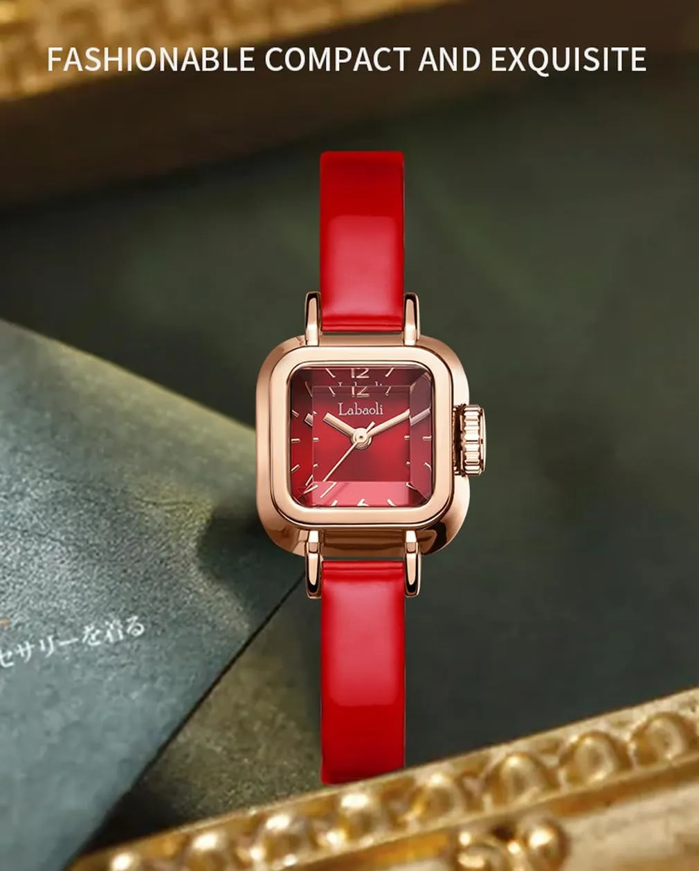 Watches for Women Diamond Square Leather Band Fashion Small Slim Light Dress Casual Simple Ladies Female Wife Girls Gifts Luxury Brown Wrist Watch
