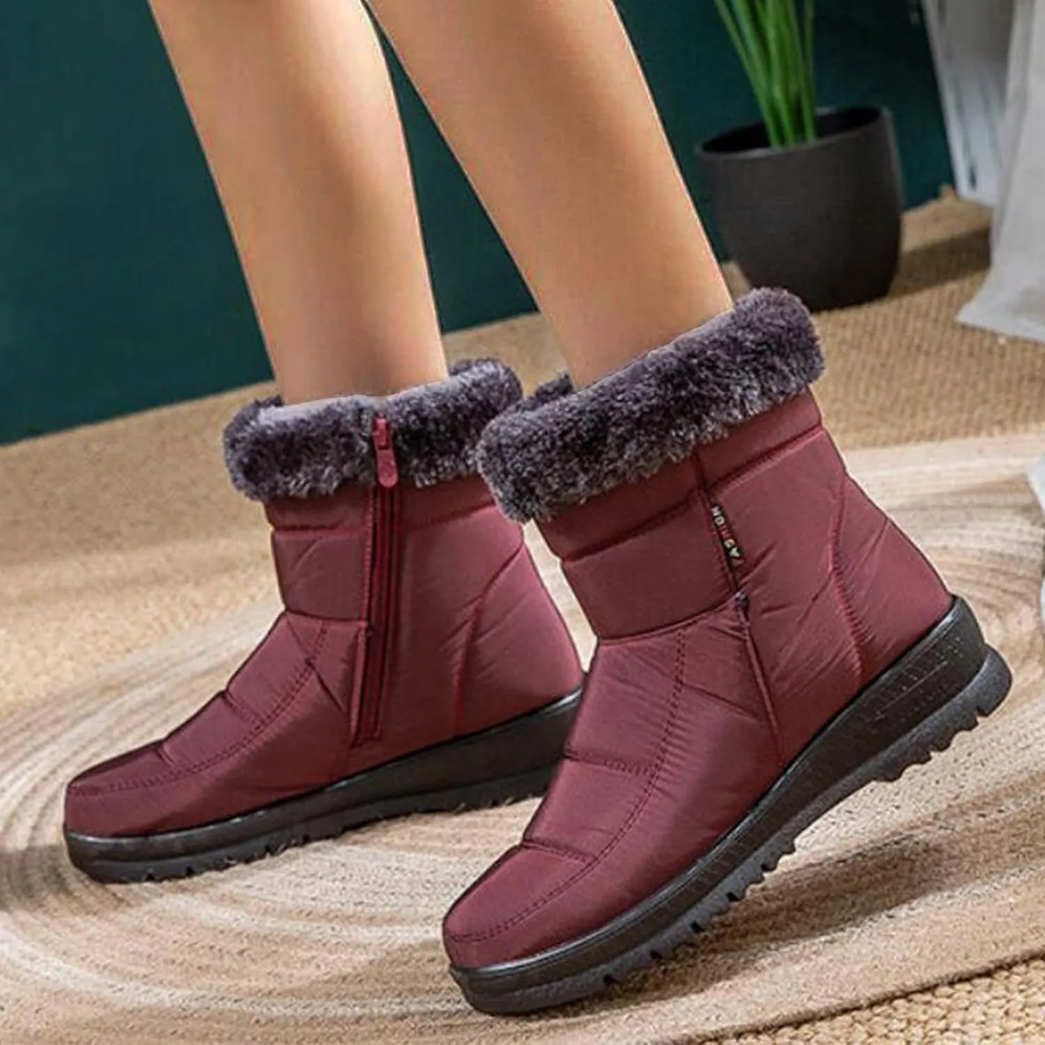 Waterproof Snow Boots for Women Womens Size 8.5 Snow Boot Winter Boots Waterproof Snow Fur Boots Heels for Women Winter Botas De Frio Para Mujer Elegantes Largas