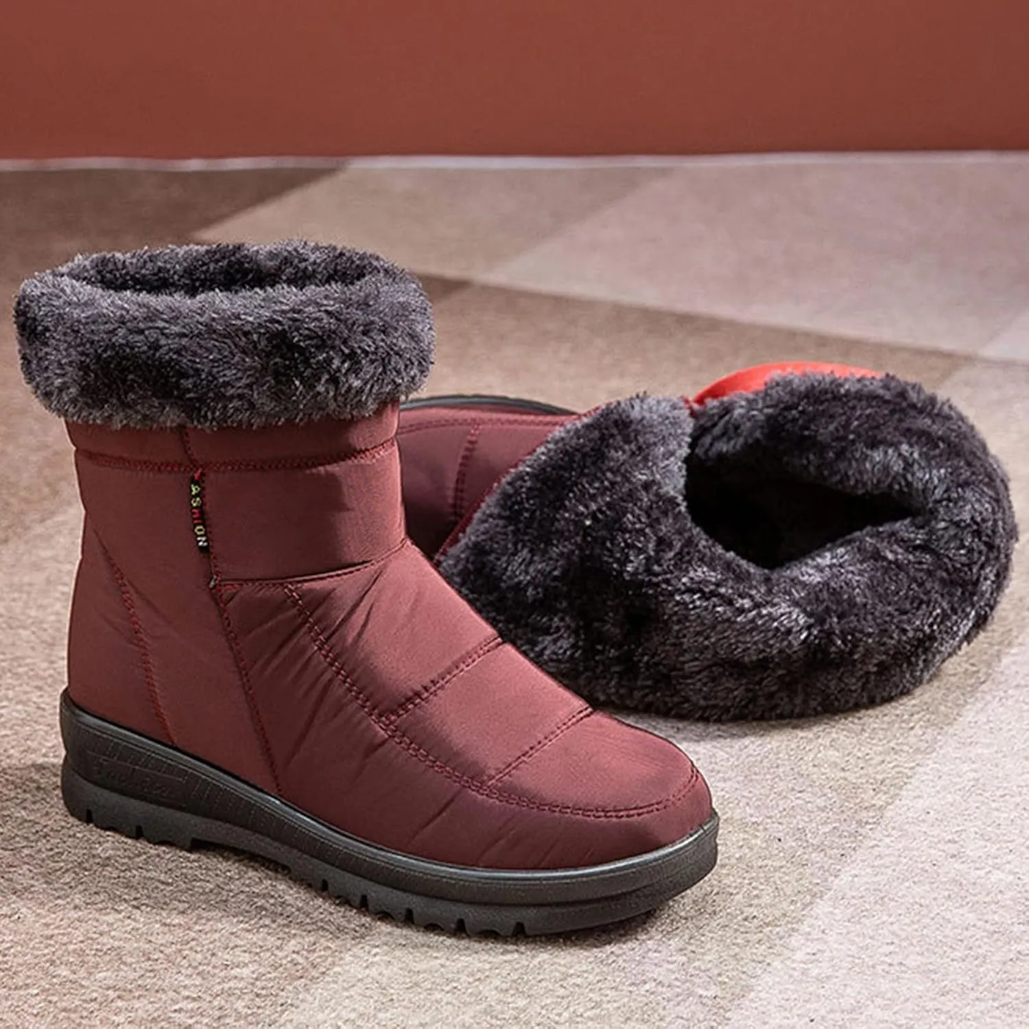 Waterproof Snow Boots for Women Womens Size 8.5 Snow Boot Winter Boots Waterproof Snow Fur Boots Heels for Women Winter Botas De Frio Para Mujer Elegantes Largas