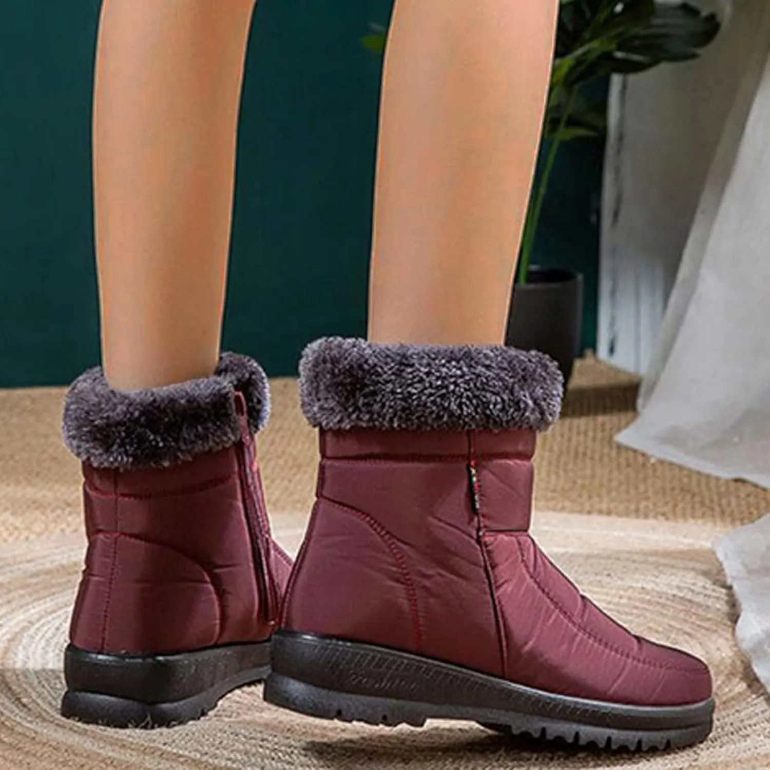 Waterproof Snow Boots for Women Womens Size 8.5 Snow Boot Winter Boots Waterproof Snow Fur Boots Heels for Women Winter Botas De Frio Para Mujer Elegantes Largas