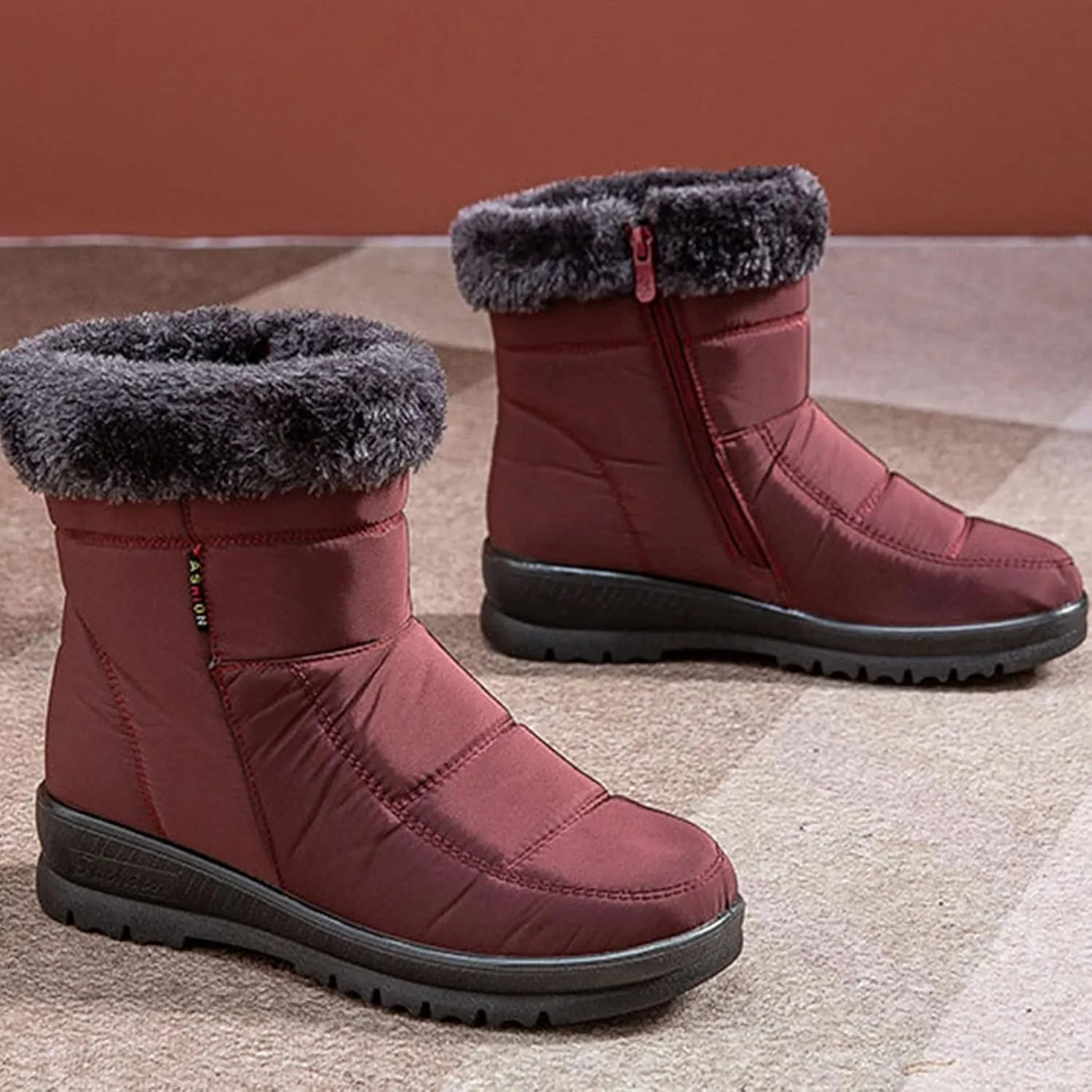 Waterproof Snow Boots for Women Womens Size 8.5 Snow Boot Winter Boots Waterproof Snow Fur Boots Heels for Women Winter Botas De Frio Para Mujer Elegantes Largas