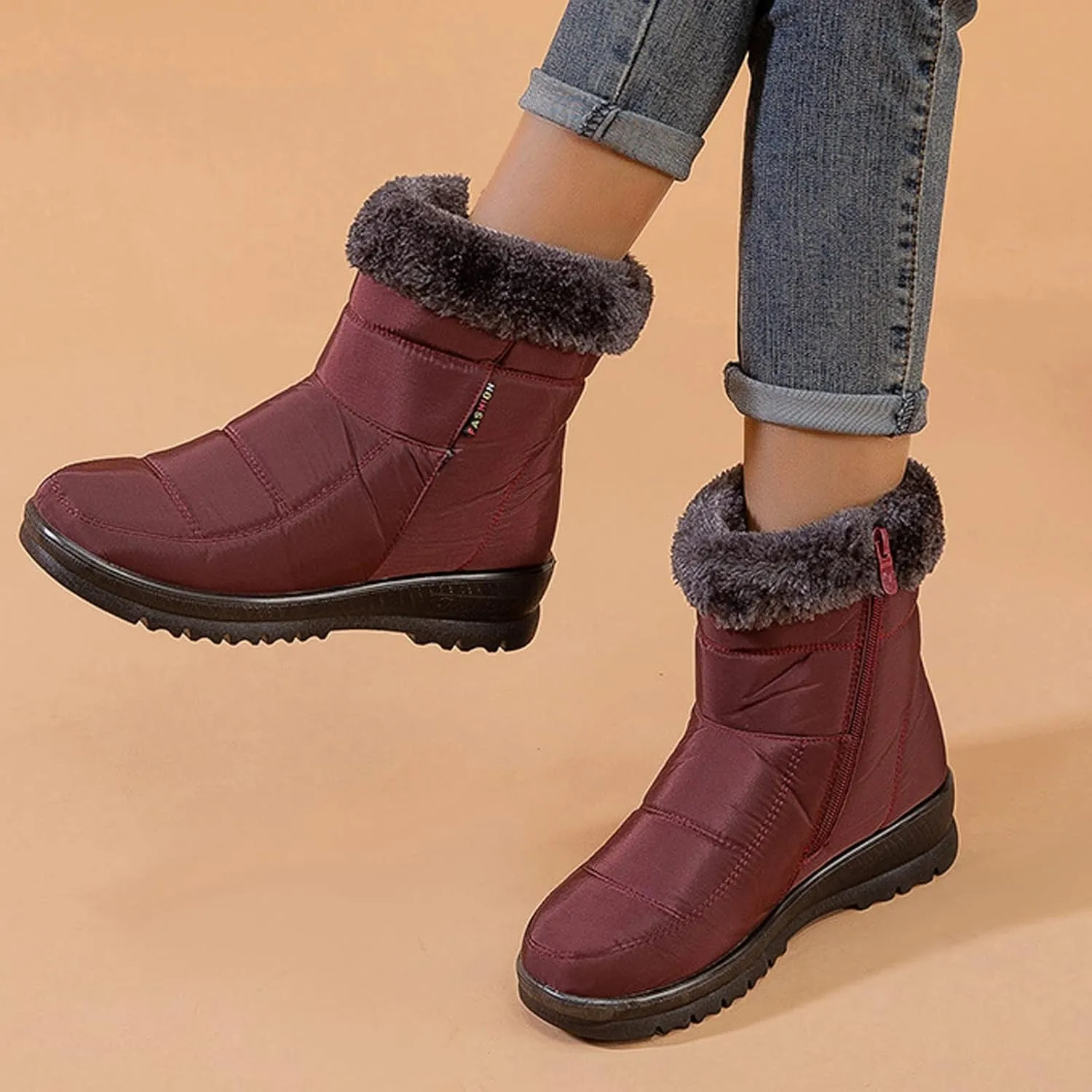 Waterproof Snow Boots for Women Womens Size 8.5 Snow Boot Winter Boots Waterproof Snow Fur Boots Heels for Women Winter Botas De Frio Para Mujer Elegantes Largas