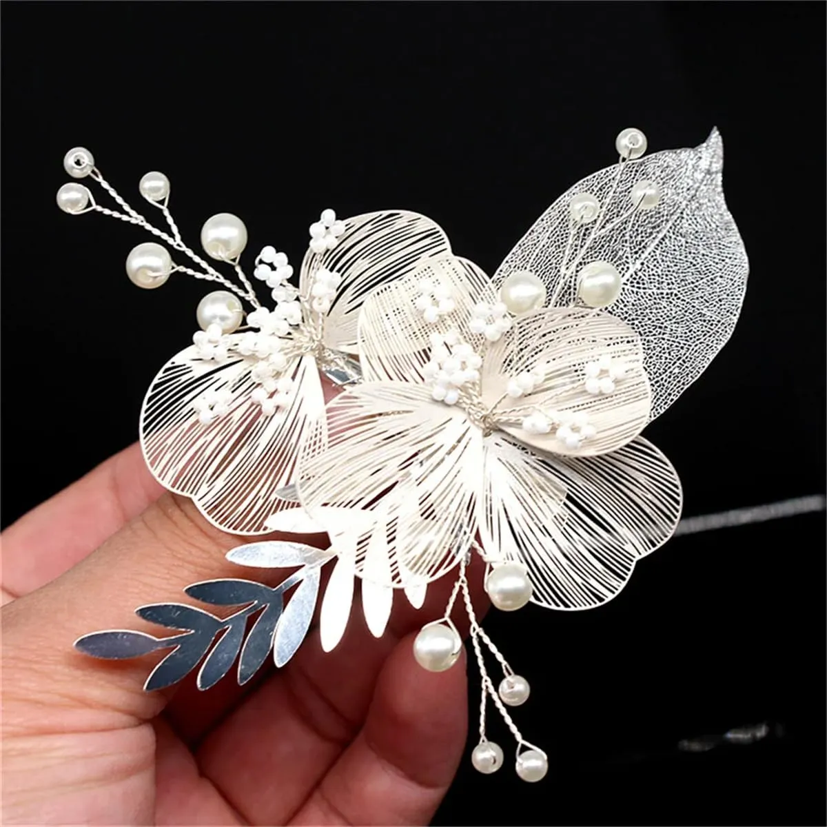 Wedding Hair Clips Bride Hair For Women Pearl Flower Hairpins Rhinestone Girls Party Hairbands Tiaras Hair