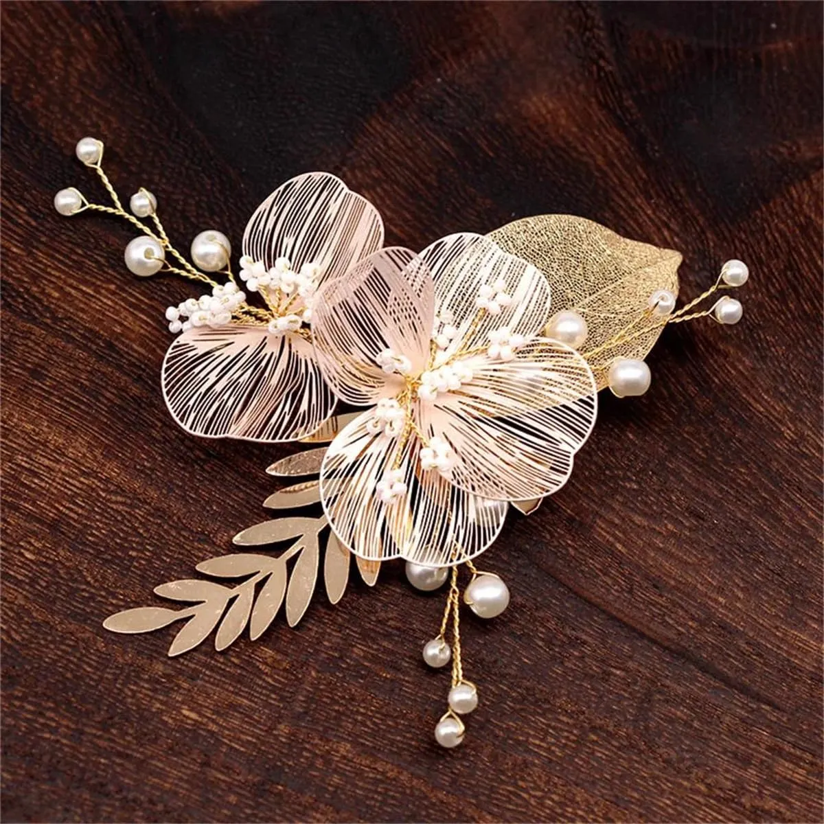 Wedding Hair Clips Bride Hair For Women Pearl Flower Hairpins Rhinestone Girls Party Hairbands Tiaras Hair