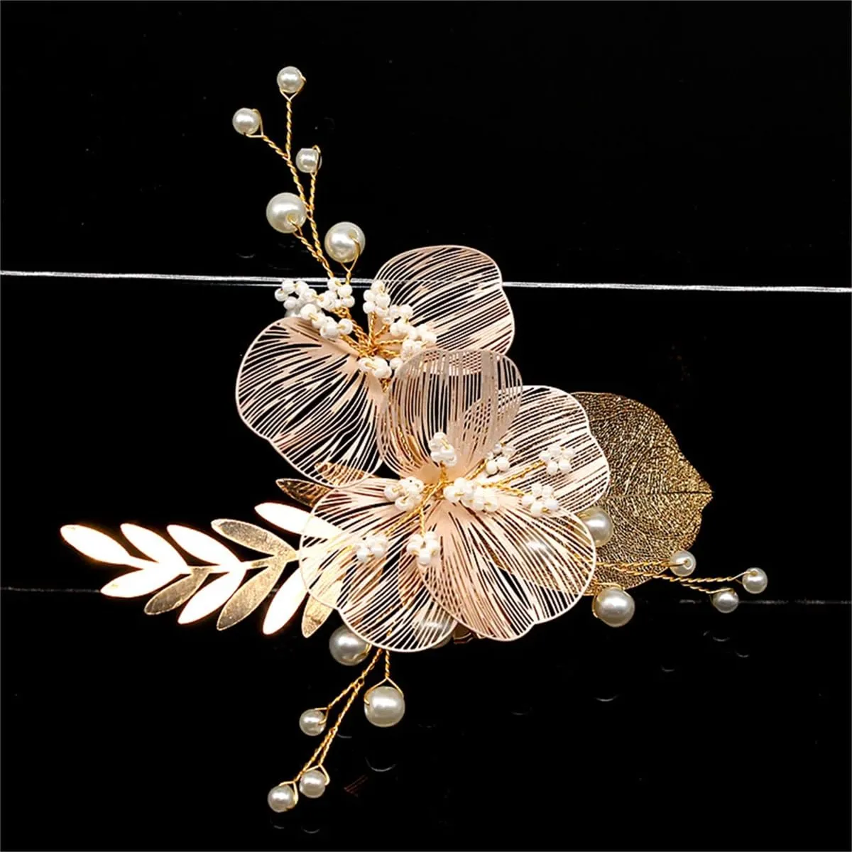 Wedding Hair Clips Bride Hair For Women Pearl Flower Hairpins Rhinestone Girls Party Hairbands Tiaras Hair