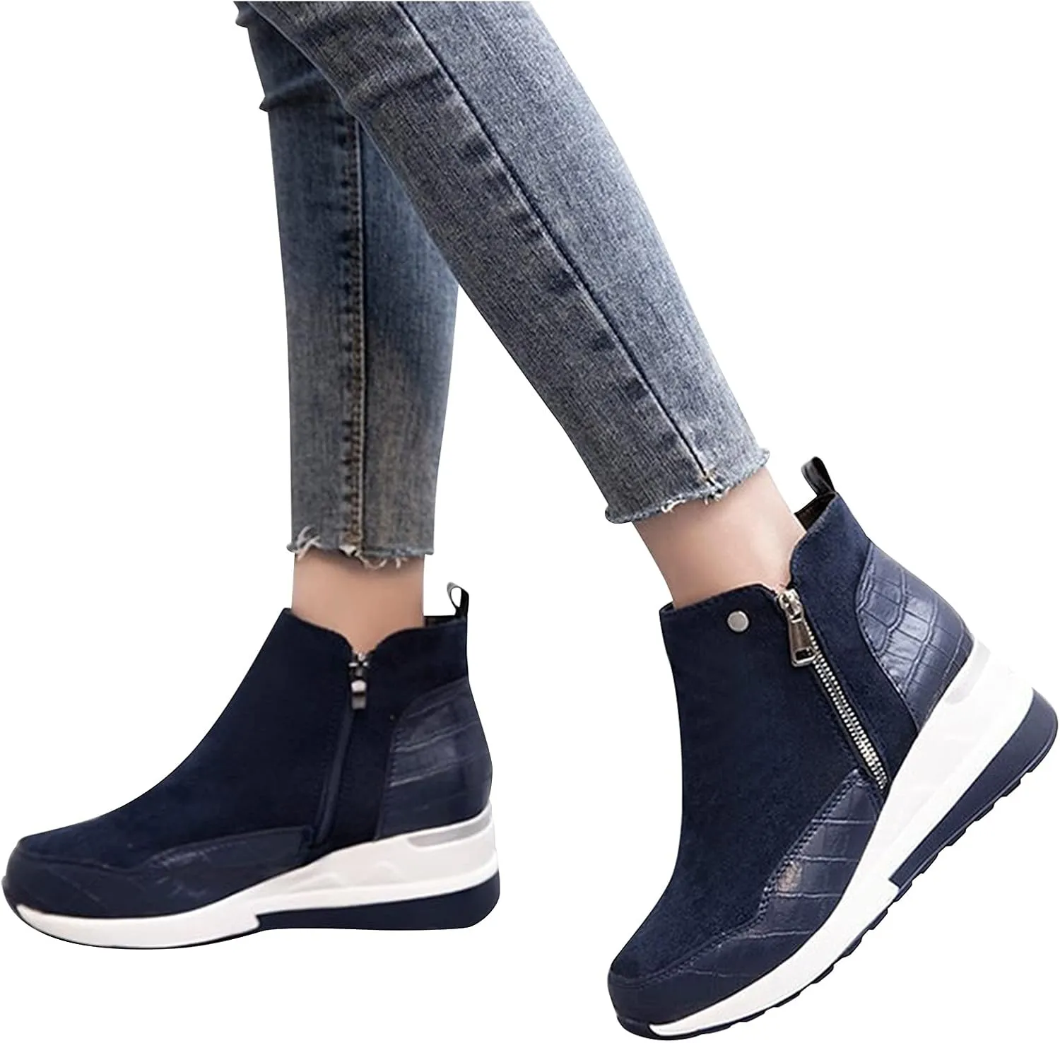 Wedge Ankle Boots Comfortable Cowboy Boots Women White Cowboy Boots Womens Dressy Boots White Lace Up Ankle Boots for Women Low Heel White Dress Ankle Boots for Men